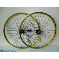 Coppia ruote 26" disco DRC anodizzate ORO per bici / mtb