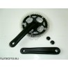 Guarnitura bici / mtb in alluminio nera
