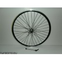 Ruota posteriore 28" per bici da trekking v-brake / a filetto nera